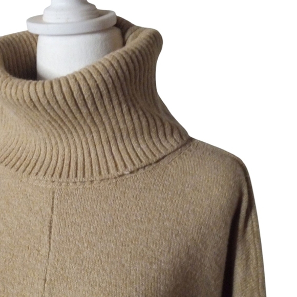 Ann Taylor Loft Oversized Turtle Cowl Neck Cotton Blend Sweater Size Medium - Picture 3 of 7